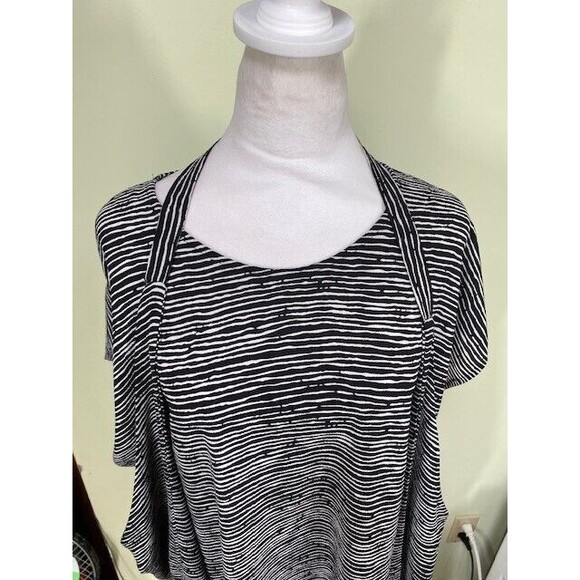 Niche Nilgun Derman Sz S/M Galaxy Stripe Around Neck Lagenlook Dress Boho Resort - Picture 2 of 10